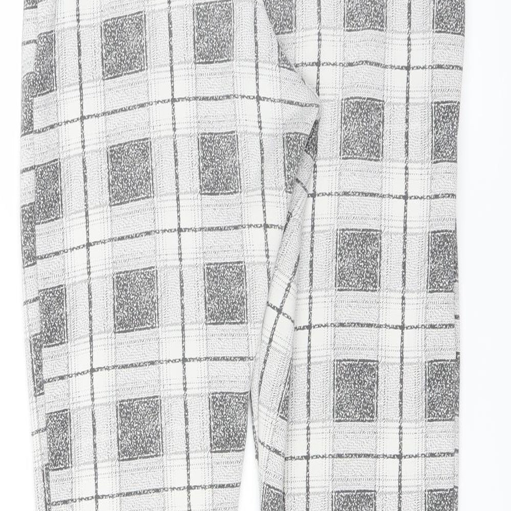 edge Womens Grey Check  Carrot Trousers Size 10 L28 in