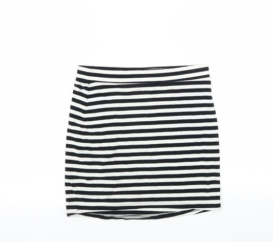 Divided by H&M Womens Black Striped  Mini Skirt Size S