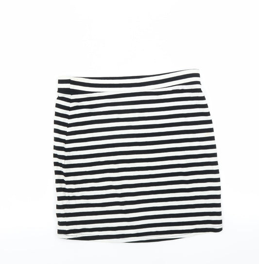 Divided by H&M Womens Black Striped  Mini Skirt Size S