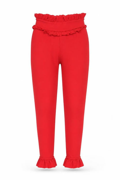 Womens UK Size 4 PRETTYLITTLETHING Regular Fit  Red Trousers