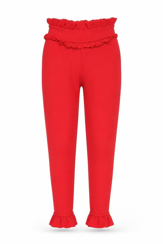 Womens UK Size 4 PRETTYLITTLETHING Regular Fit  Red Trousers