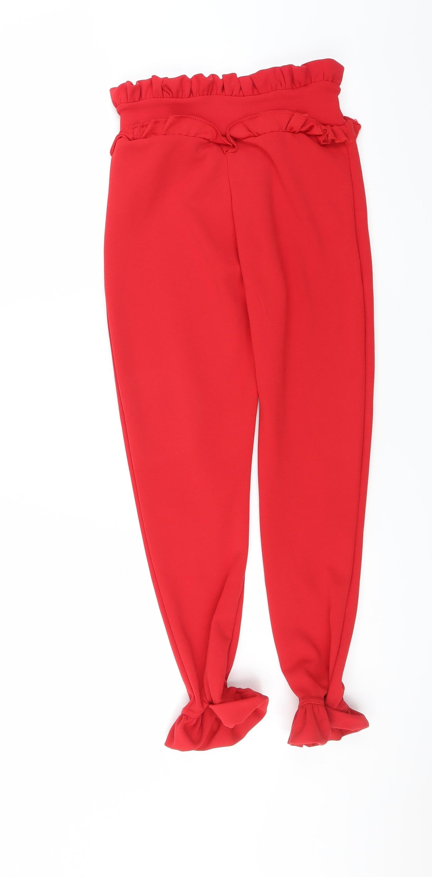 Womens UK Size 4 PRETTYLITTLETHING Regular Fit  Red Trousers
