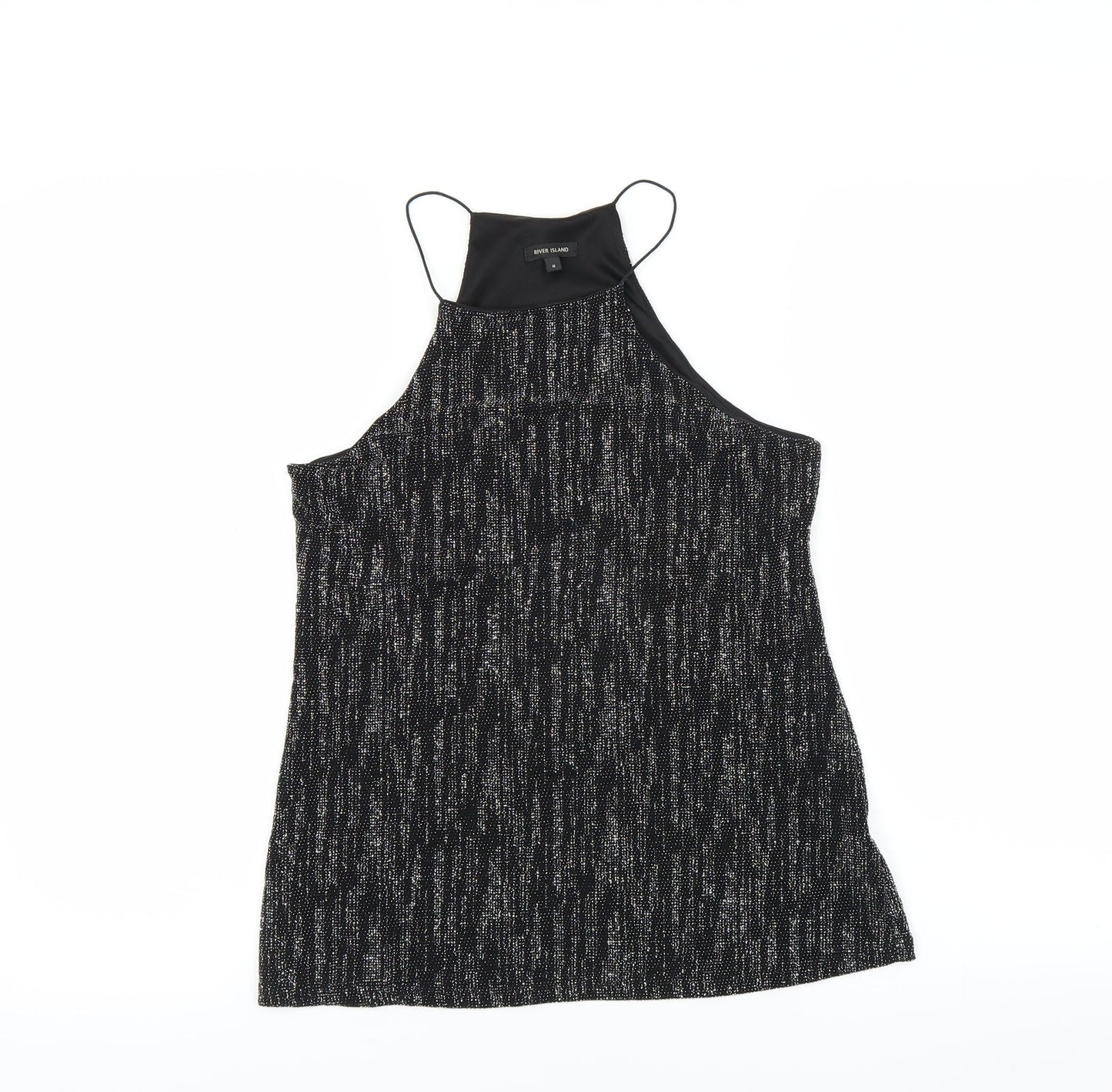 Womens UK Size 8 River Island Black Basic Blouse