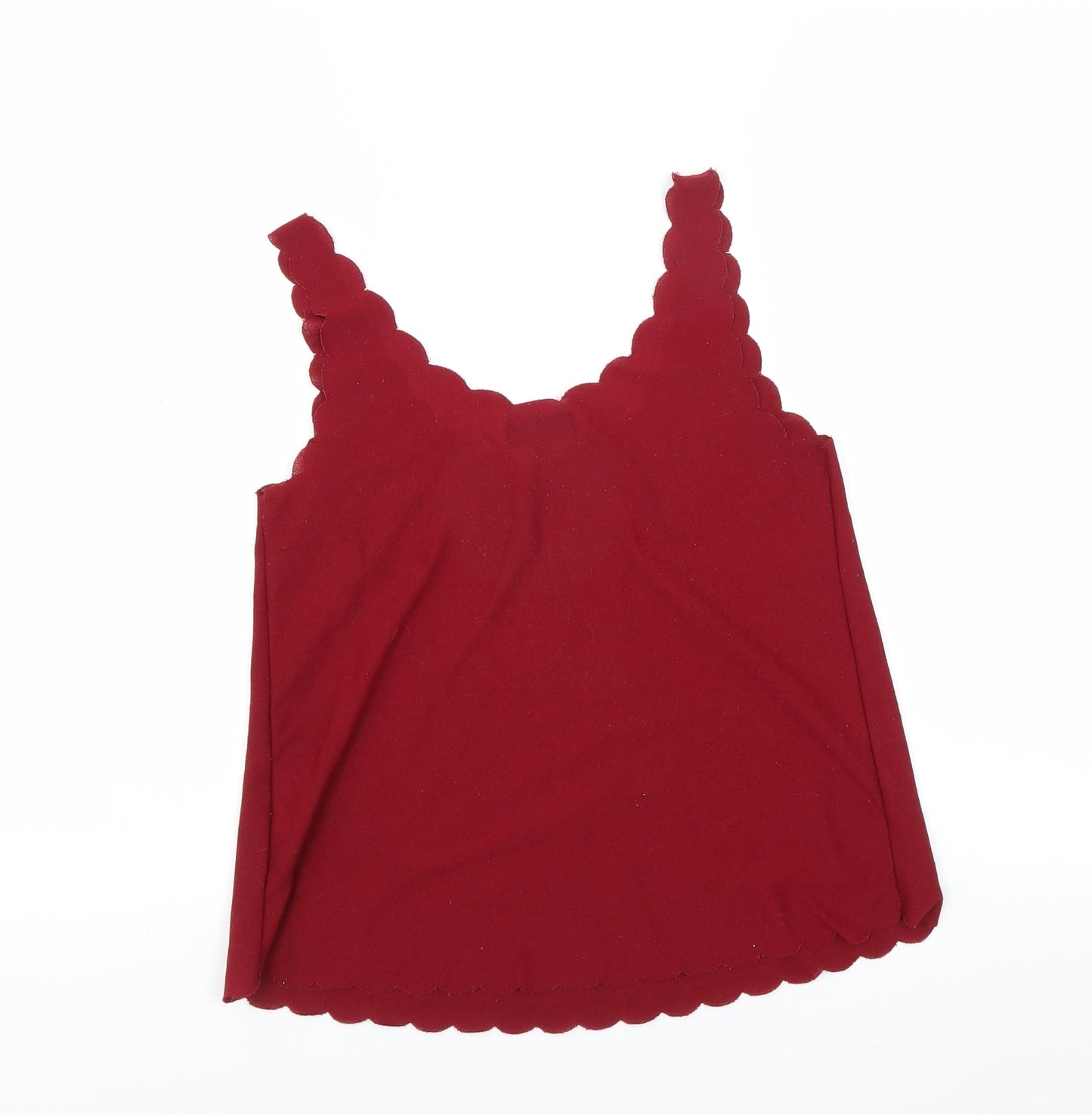 Womens UK Size 8 Topshop Red Basic Tank