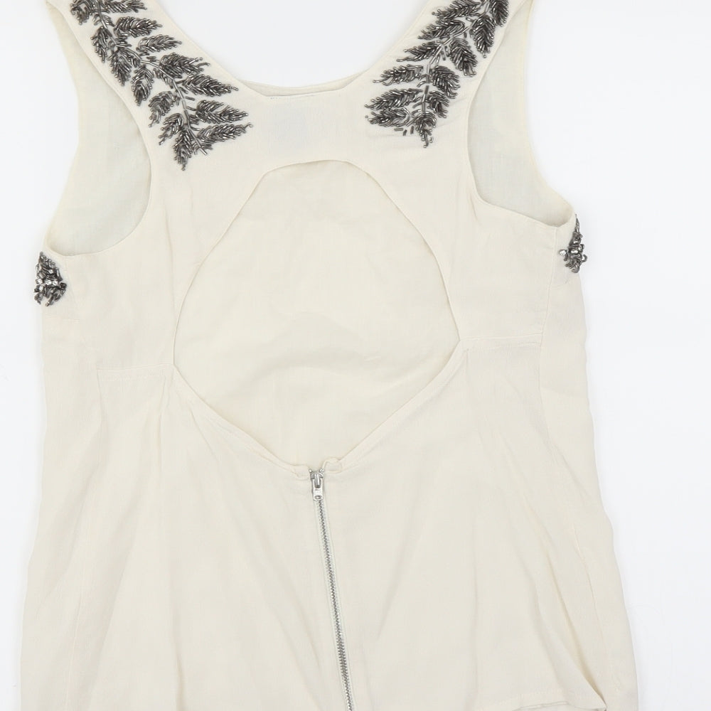 Womens UK Size  Topshop White Basic Blouse
