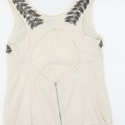 Womens UK Size  Topshop White Basic Blouse