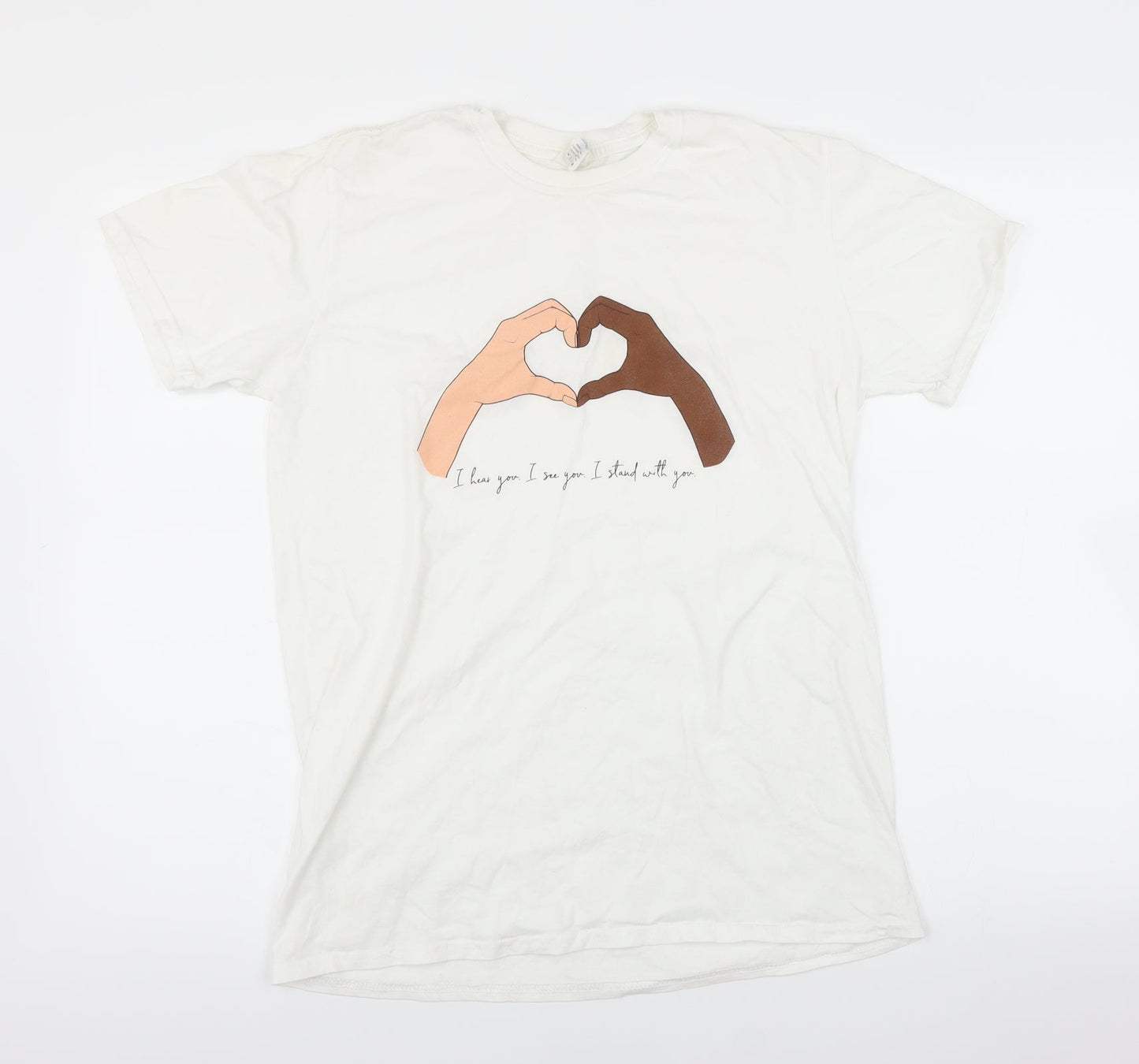 Womens UK Size M Gildan White Basic T-Shirt