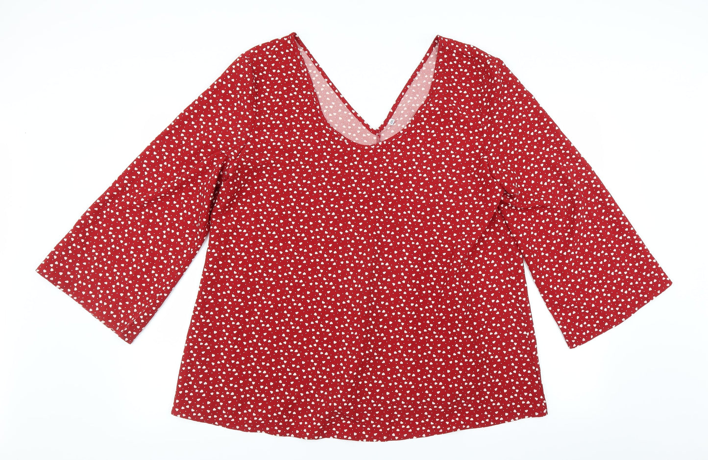 Womens UK Size 2XL Preworn Red Basic Blouse