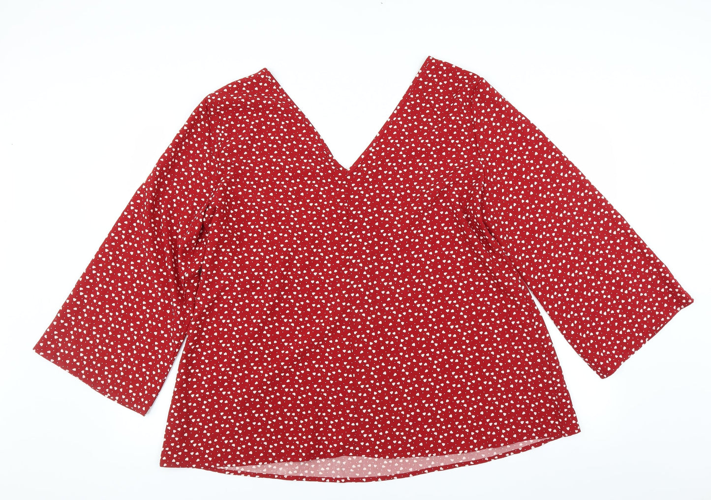 Womens UK Size 2XL Preworn Red Basic Blouse