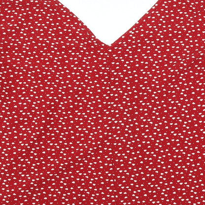 Womens UK Size 2XL Preworn Red Basic Blouse