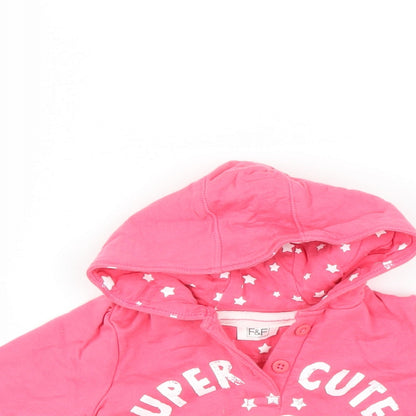 F&F Girls Pink   Pullover Jumper Size 3-6 Months  - hoodie