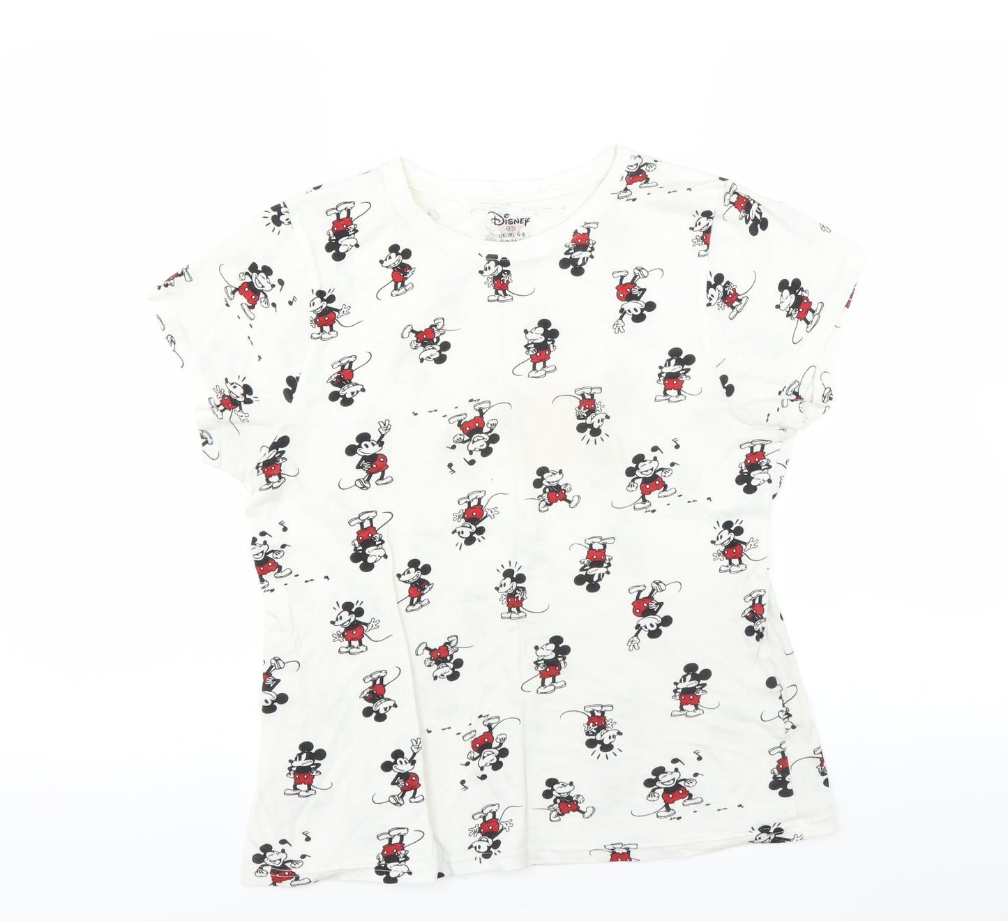 Womens UK Size 6 Disney White Basic T-Shirt