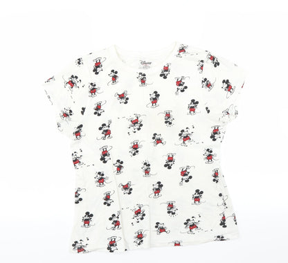 Womens UK Size 6 Disney White Basic T-Shirt