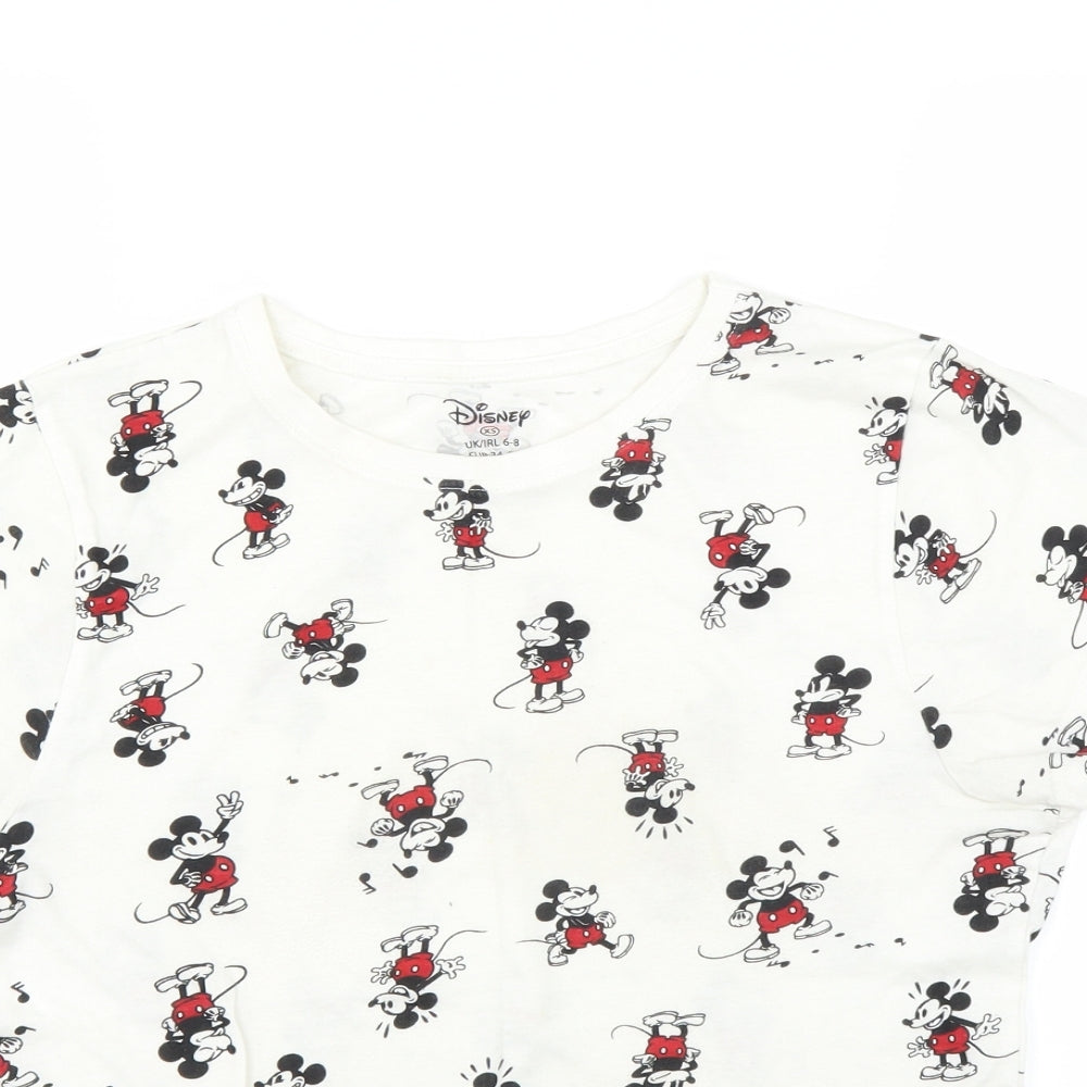 Womens UK Size 6 Disney White Basic T-Shirt
