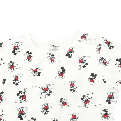 Womens UK Size 6 Disney White Basic T-Shirt