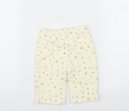 George Girls Ivory  Fleece  Trousers Size 0-3 Months  - bear print
