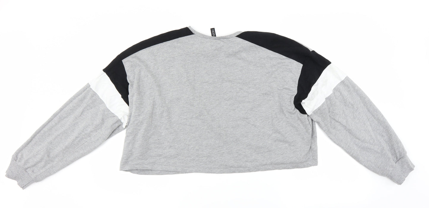 Womens UK Size XL Divided by H&M Grey Pullover Sweatshirt