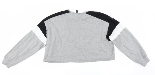 Womens UK Size XL Divided by H&M Grey Pullover Sweatshirt
