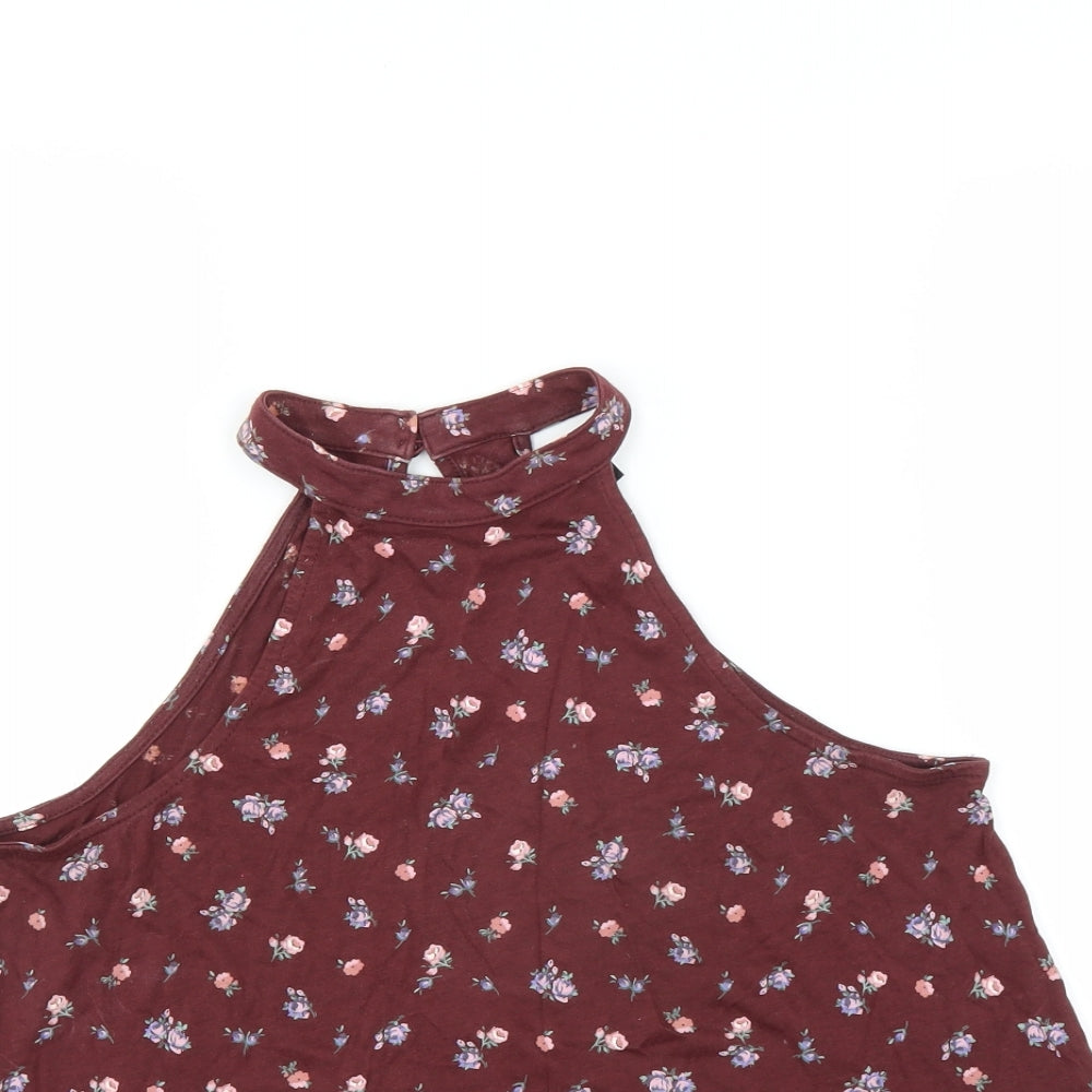 Womens UK Size 8 New Look Red Basic Blouse