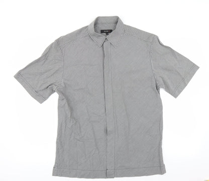 Mens UK Size M NEXT Black  Button-Up Short Sleeve Casual Shirt