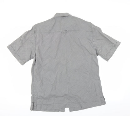 Mens UK Size M NEXT Black  Button-Up Short Sleeve Casual Shirt