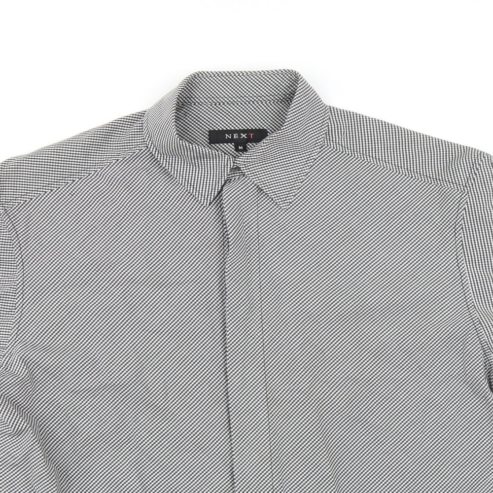 Mens UK Size M NEXT Black  Button-Up Short Sleeve Casual Shirt