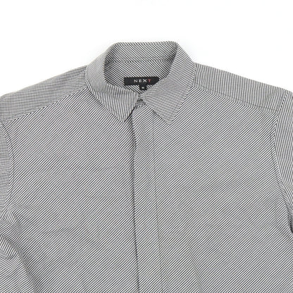 Mens UK Size M NEXT Black  Button-Up Short Sleeve Casual Shirt
