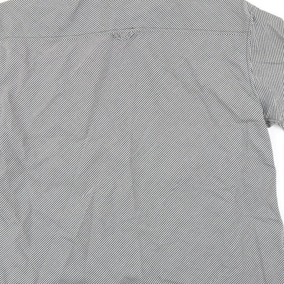 Mens UK Size M NEXT Black  Button-Up Short Sleeve Casual Shirt