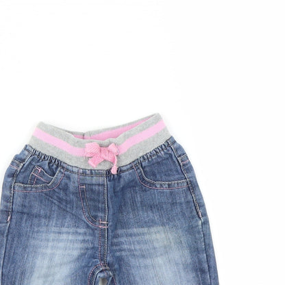 Peacocks Girls Blue   Jogger Jeans Size 3-6 Months
