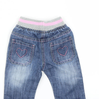 Peacocks Girls Blue   Jogger Jeans Size 3-6 Months