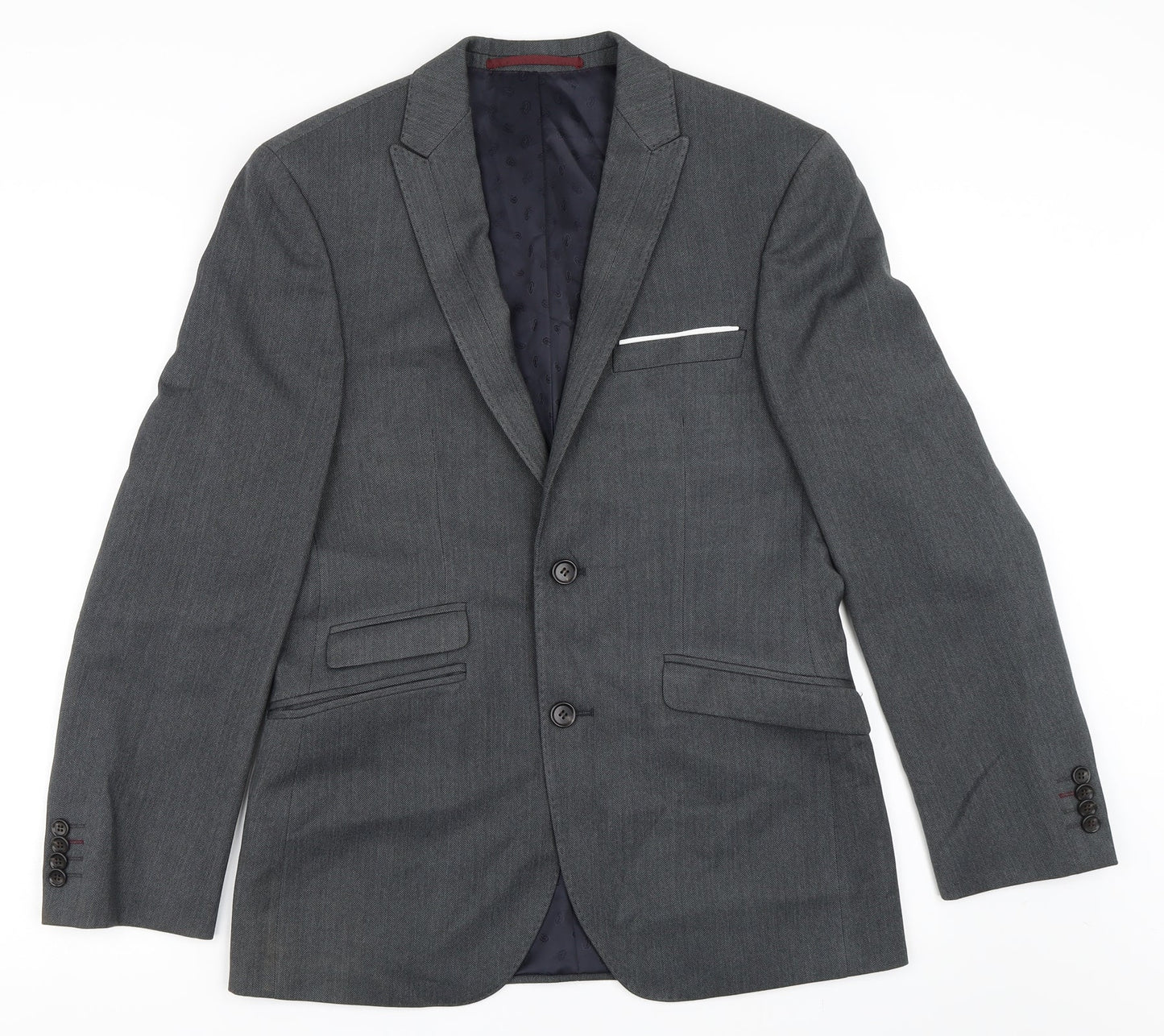 Mens UK Size 36 Burton Regular Grey Suit Jacket
