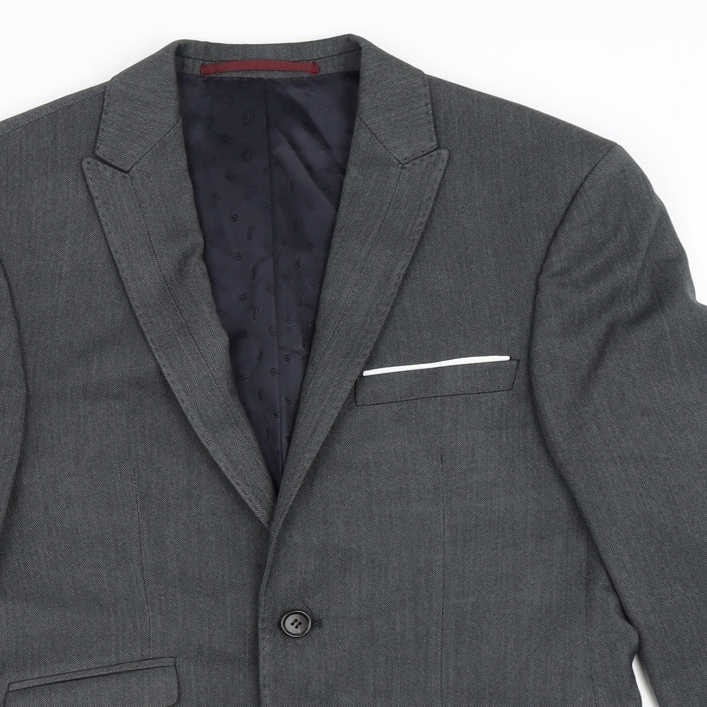 Mens UK Size 36 Burton Regular Grey Suit Jacket