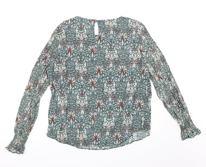 Womens UK Size 42 H&M Green Basic Blouse