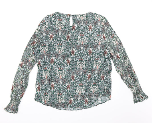 Womens UK Size 42 H&M Green Basic Blouse
