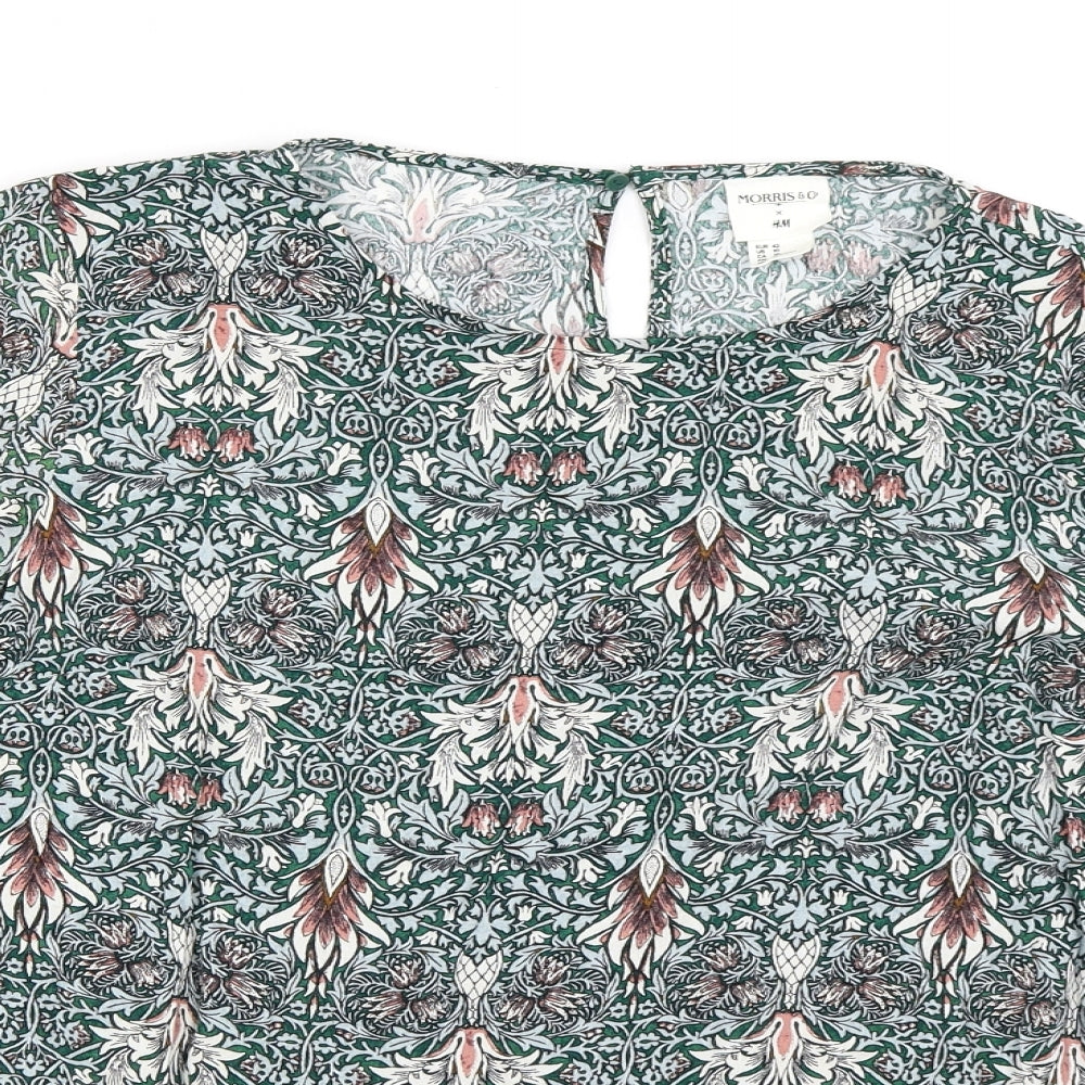 Womens UK Size 42 H&M Green Basic Blouse