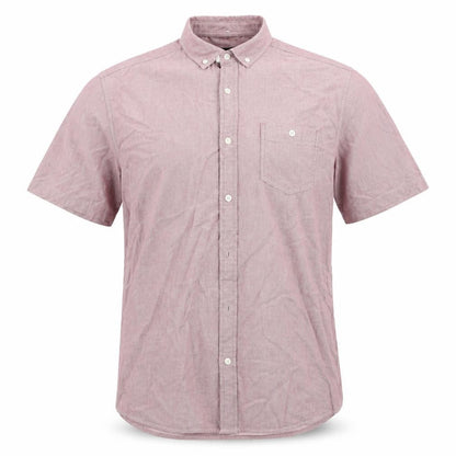 Mens UK Size L Very Red  Button-Up Short Sleeve Casual Shirt