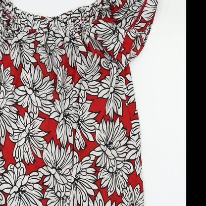 Primark Womens Red Floral  Fit & Flare  Size 12