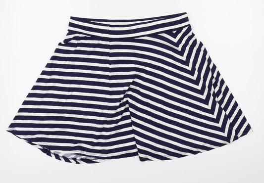 George Womens Blue Striped  Flare Skirt Size 12