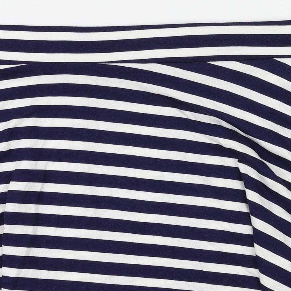 George Womens Blue Striped  Flare Skirt Size 12