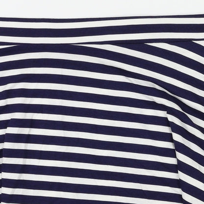 George Womens Blue Striped  Flare Skirt Size 12
