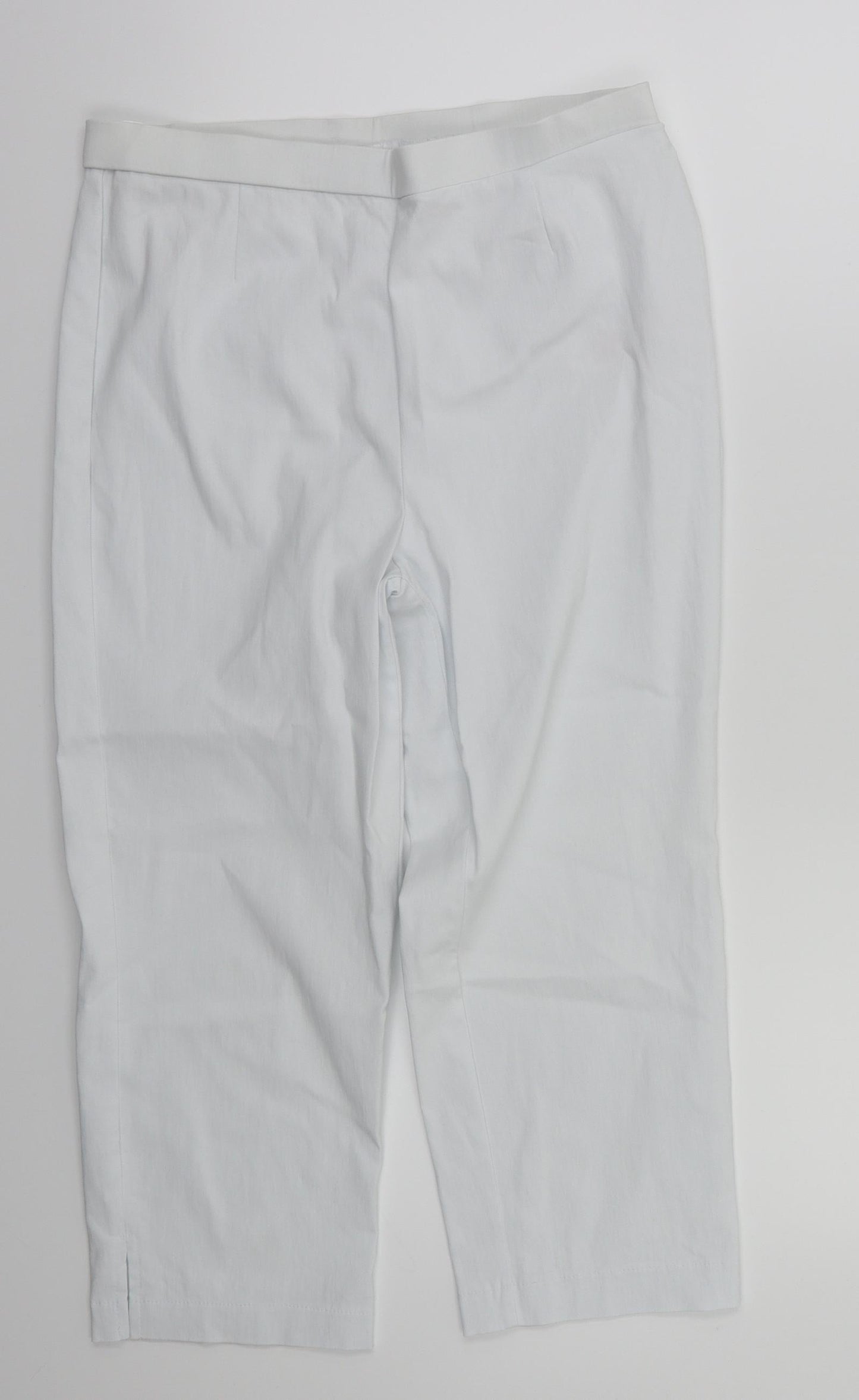 Womens UK Size 14 Preworn Regular Fit  White Trousers