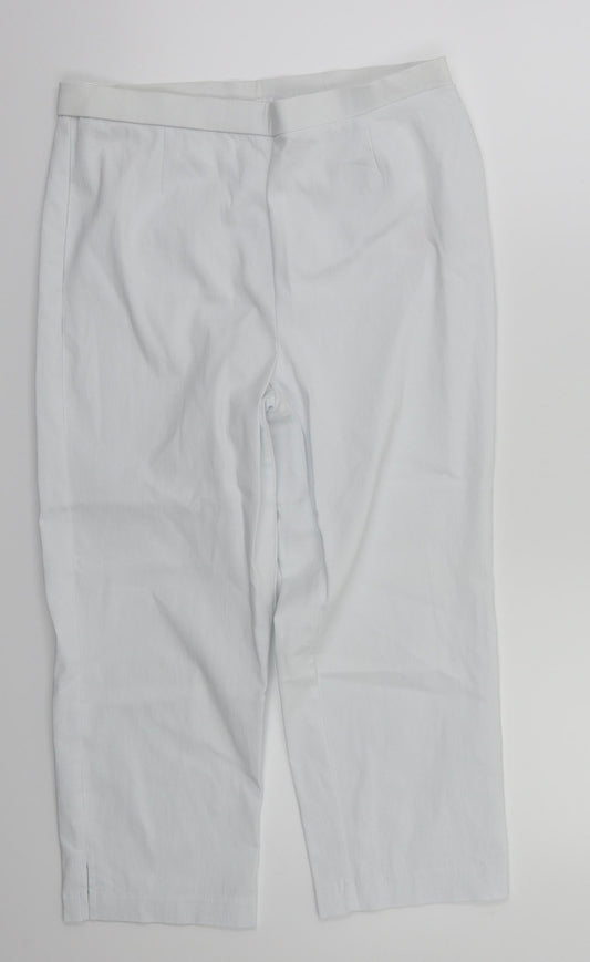 Womens UK Size 14 Preworn Regular Fit  White Trousers