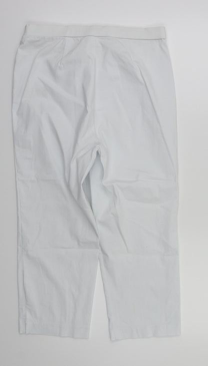 Womens UK Size 14 Preworn Regular Fit  White Trousers