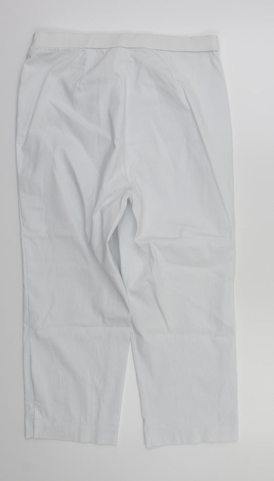 Womens UK Size 14 Preworn Regular Fit  White Trousers