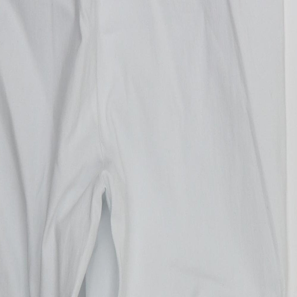 Womens UK Size 14 Preworn Regular Fit  White Trousers