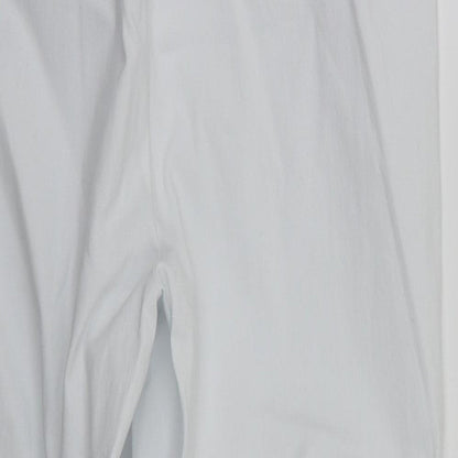 Womens UK Size 14 Preworn Regular Fit  White Trousers