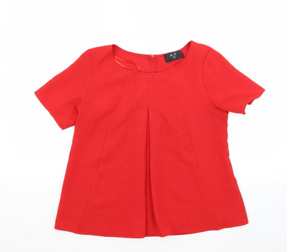 Ax Womens Red   Basic Blouse Size 10