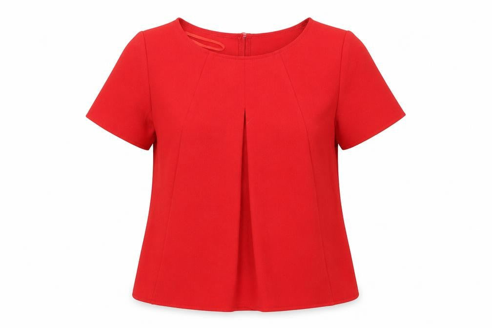 Womens UK Size 10 Ax Red Basic Blouse