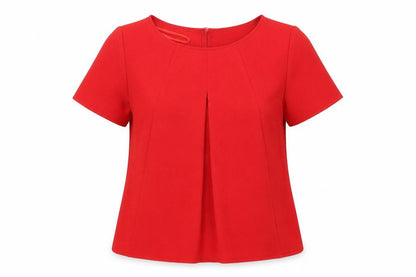 Womens UK Size 10 Ax Red Basic Blouse