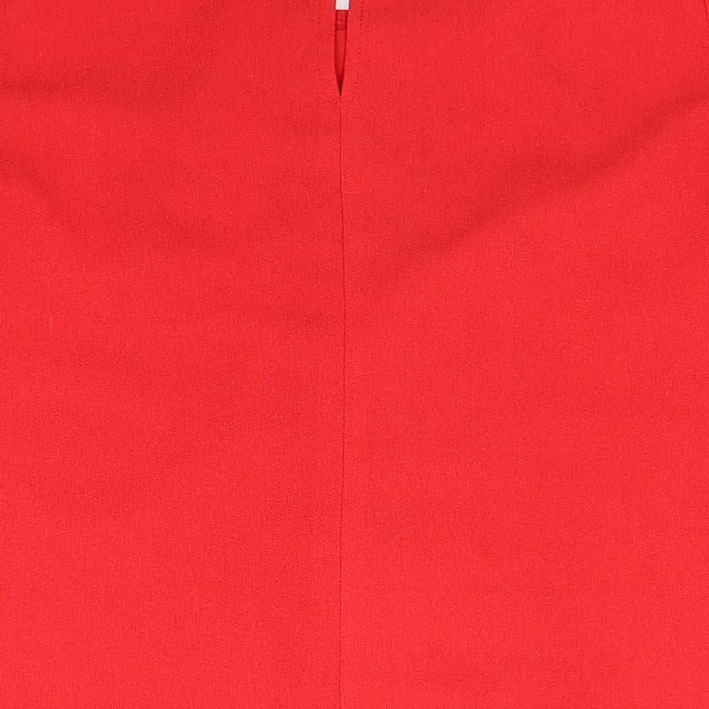 Ax Womens Red   Basic Blouse Size 10